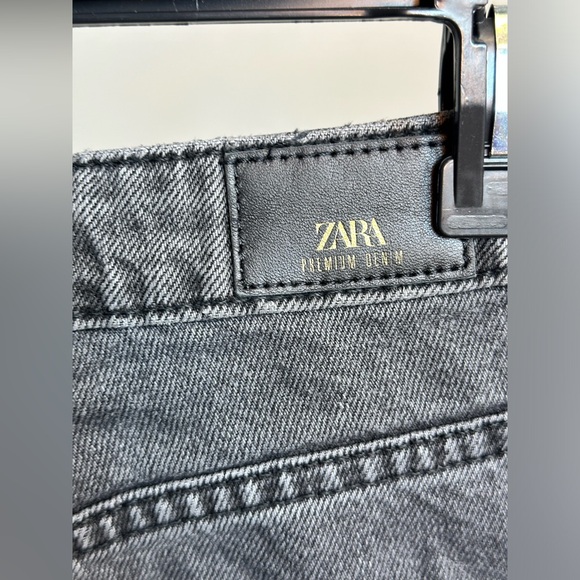 Sz 8 Zara black washed barrel jeans high waisted - Picture 6 of 8
